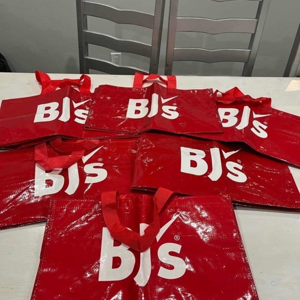 Bjs lot of 6 large shopping tote bags‎ like new